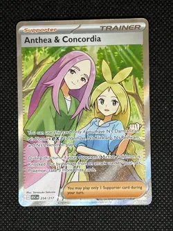 Pokemon Anthea & Concordia Full Art Holo Trainer Supporter 254/217 ASC 2023 - Image 1