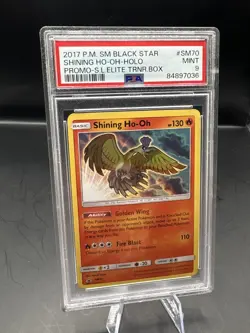 2017 POKEMON SM BLACK STAR PROMO #SM70 SHINING HO-OH-HOLO PSA 9 - Image 1