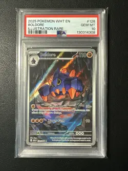 Boldore 128/086 PSA 10 White Flare Pokemon TCG English - Image 1