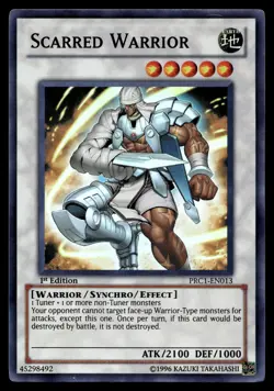 SCARRED WARRIOR PRC1-EN013 SUPER RARE PREMIUM COLLECTION TIN YU-GI-OH - Image 1