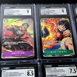 One Piece Card CGC Graded 10x Luffy Zoro Nami Ace Law Japan Promo - Image 3