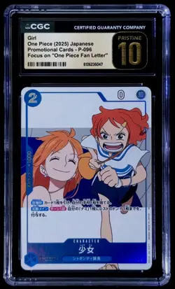 One Piece CGC Pristine 10 Girl P-096 Magazin Fan Letter Promo Japanese Foil - Image 1