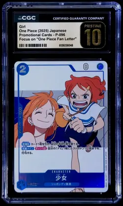 One Piece CGC Pristine 10 Girl P-096 Magazin Fan Letter Promo Japanese Foil - Image 1