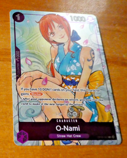 ONE PIECE ENGLISH CARD PROMO HOLO GAME CARTE O-NAMI OP05-062 ALT MINT - Image 1