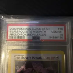 2000 Pokemon Team Rocket's Meowth Black Star Promo 18 PSA 10 - Image 3