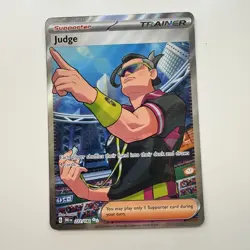 Judge Trainer Card 222/182 - Full Art - Destined Rivals Pokemon - Image 1