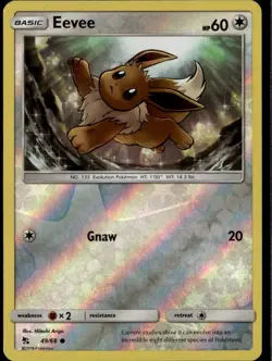 Eevee (49) Common Hidden Fates 49/68 Colorless Reverse Holo Pokemon Card - Image 1