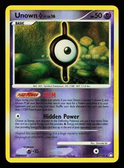 Unown [I] 37/123 Reverse Holo Rare Mysterious Treasures Pokemon Card - Image 1