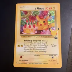 Pokemon TCG Holo Pikachu Card 24/53 Birthday Celebrations 25th Anniversary - Image 1