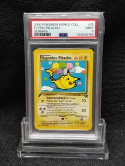 Flying Pikachu 25 World Collection GERMAN Promo Pokemon Card 2000 WOTC PSA 9 - Image 2