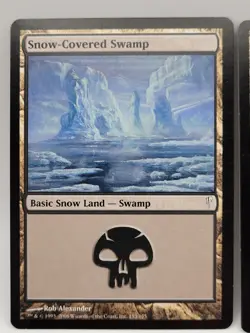 MTG Snow-Covered Swamp x4 LP Coldsnap Basic Snow Land Playset Magic Cards - Image 2