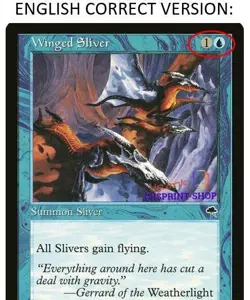 Winged Sliver Korean Mtg MISPRINT. Wrong Casting Cost - Image 3