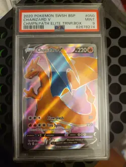 PSA 9 Mint Charizard V Champions Path Elite Trainer Box Promo SWSH050 Pokemon - Image 1