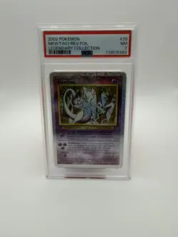2002 POKEMON LEGENDARY COLLECTION #29 MEWTWO-REVERSE FOIL PSA 7 - Image 1