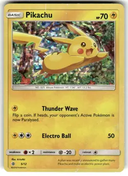 2016 Pokemon TCG Pikachu Pokemon Holo Promo 5/12 HP big crease see pics - Image 1