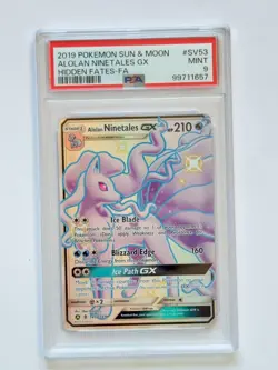Pokemon PSA 9 Alolan Ninetales GX SV53/SV94 Sun & Moon Hidden Fates - Image 1