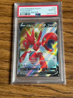 Pokemon Scizor V Full Art Ultra Rare Holo 183/189 Darkness Ablaze PSA 10 - Image 1