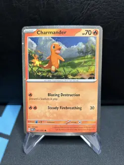 CHARMANDER Pokemon Paldean Fates PAF 007/091 Cosmos Holo *DOUBLE SWIRL* - Image 1