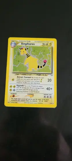 Pokemon TCG Ampharos 1/64 Neo Revelation Holo Rare WOTC VTG 2001 Swirl - Image 1