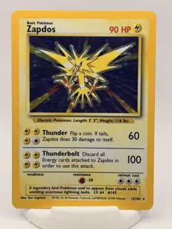 Pokemon TCG Zapdos Base Set 16/102 Holo 1999-2000 Wizards Base Set Copyright... - Image 1