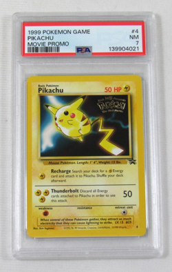 1999 Pokemon Game PIKACHU 4 MOVIE BLACK STAR PROMO PSA 7 NM - Image 1