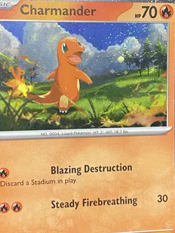 Charmander 007/091 *SWIRL* Paldean Fates Cosmos Holo Rare Pokemon TCG NM/M - Image 2