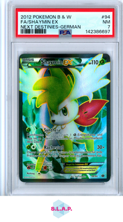 FA/SHAYMIN EX NEXT DESTINIES-GER POKEMON BLCK & WHITE NEXT 2012 94 PSA 7 - Image 1