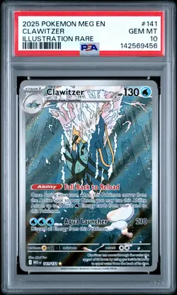 Clawitzer Pokemon Meg En-Mega Evolution #141 PSA 10 Gem Mint - Image 1