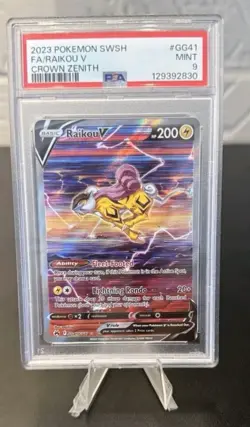 Pokemon TCG Raikou v GG41/GG70 Crown Zenith PSA 9 Graded - Image 1