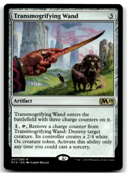 MTG Transmogrifying Wand R Core Set 2019 247 LP - Image 1