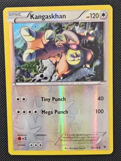 KANGASKHAN 75/124 UC FATES COLLIDE POKEMON REVERSE HOLO LP 2016 - Image 1