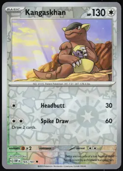 Kangaskhan 165/197 Uncommon Obsidian Flames Pokemon Reverse Holo Near Mint - Image 1