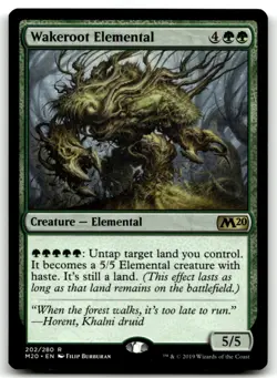 MTG Wakeroot Elemental R Core Set 2020 202 LP - Image 1