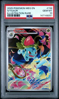 2025 POKEMON MEG EN-MEGA EVOLUTION ILLUSTRATION RARE #134 IVYSAUR PSA 10 - Image 1