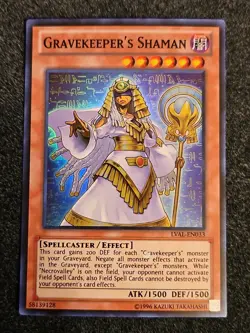 Yugioh Gravekeeper’s Shaman LVAL-EN033 Super Rare NM - Image 1