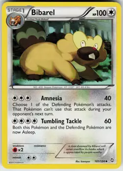 Pokemon Bibarel 107/124 Dragons Exalted Uncommon card - Image 1