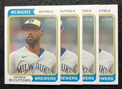 2023 Topps Heritage - #283 - Andrew Mccutchen - Brewers - Lot Of 4 - NM/Mint - Image 1
