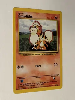 RARE 1999 Base Set Uncommon Growlithe Card 28/102! Excellent Condition! - Image 4