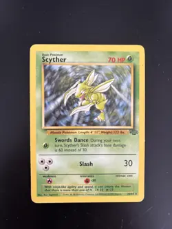 Pokemon TCG Scyther Normal Card 10/64 Jungle Set 1999 Rare LP WOTC - Image 1