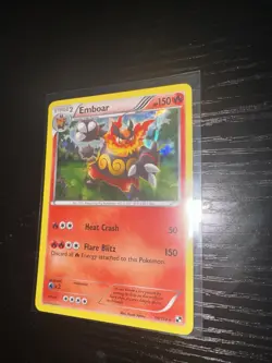 Emboar 19/114 Black & White Cracked Ice Holo Pokemon Card DMG - Image 2