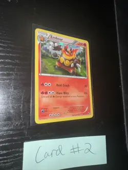 Emboar 19/114 Black & White Cracked Ice Holo Pokemon Card DMG - Image 5