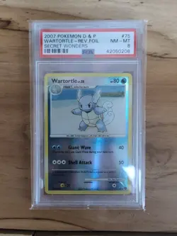 Pokemon Wartortle TCG Card Diamond & Pearl Secret Wonders 2007 75/132, PSA 8 - Image 1