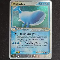 Pokemon Wailord ex 100/100 EX Sandstorm Ultra Rare Holo Card 2003 - Image 1