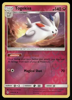 Pokemon Cards Togekiss 138/214 Reverse Holo Unbroken Bonds Holo Rare NM - Image 1