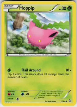 Pokemon Hoppip 1/124 Dragons Exalted Common card - Image 1