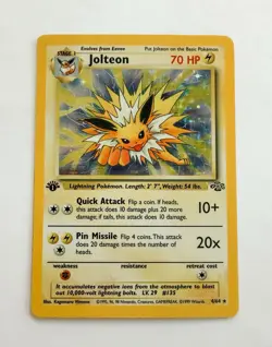 Jolteon Pokemon Card 04/64 First Edition Holographic 1995 Ungraded - Image 1