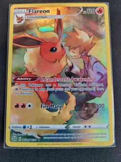 Flareon TG01/TG30 Swsh09: Brilliant Stars Trainer Gallery Holo Pokemon Card - Image 1