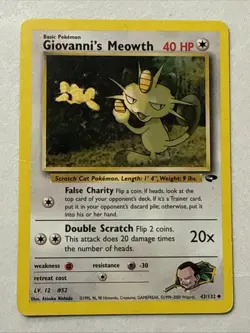 Pokemon TCG Giovanni's Meowth Gym Challenge Unlimited Uncommon Card 43/132 - Image 1