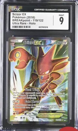 CGC 9 Scizor EX 119/122 Ultra Rare BREAKpoint Pokemon Card Nm M Low Pop 67 - Image 1