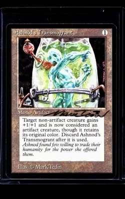 MTG Magic The Gathering Auto Autograph Artist Signed Ashnod's Transmogrant LP - Image 1